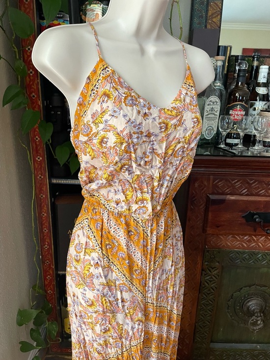 Jaase Pants - JAASE Orange Floral Boho Palazzo Jumpsuit XL
